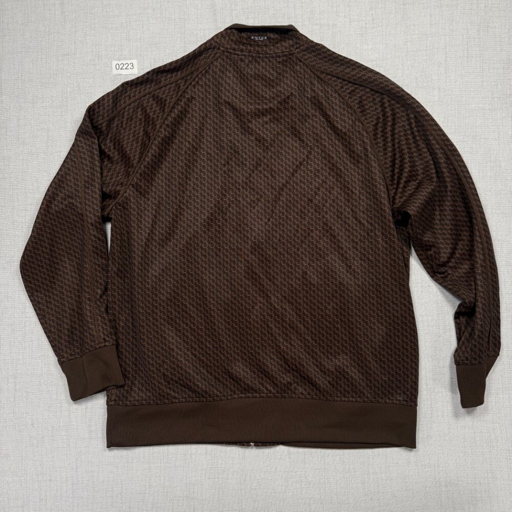 ENYCE Zip Track Jacket Brown Monogram Logo Full Zip Retro Style Size XXL - Picture 2 of 16